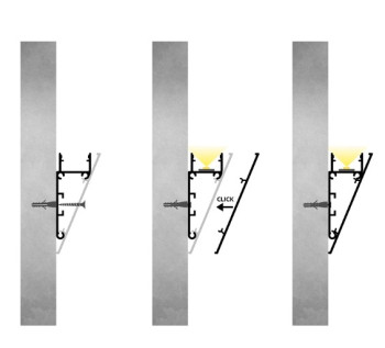 LED Alu Profil Wandmontage weiss inkl. Abdeckung matt 2000